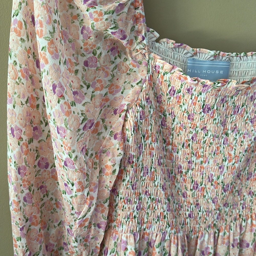 Hill House The Grace Mini Nap Dress - Pansy in Pink Multi Georgette - Picture 10 of 11
